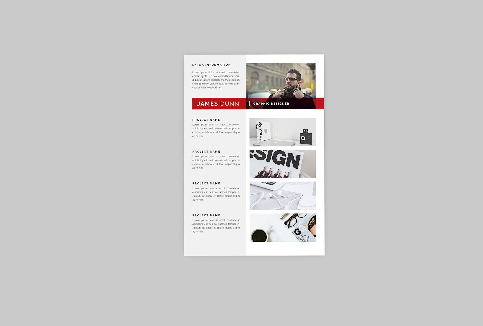 视觉设计师介绍信&第一素材精选简历模板 James Graphic Resume Designer插图(3)