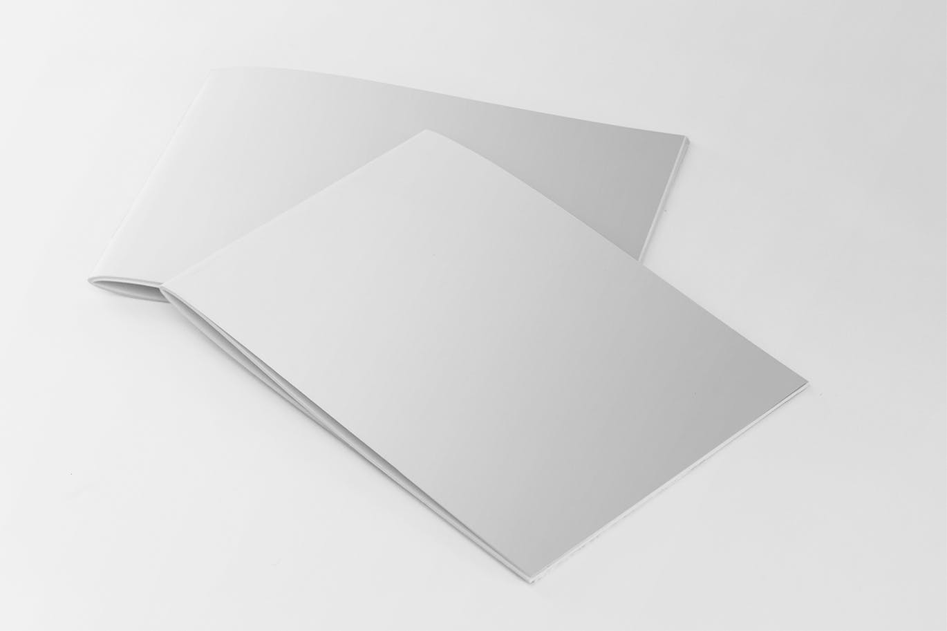 美国信纸尺寸宣传册叠放效果图样机第一素材精选 US Half Letter 2 Covers Brochure Mockup插图(1)