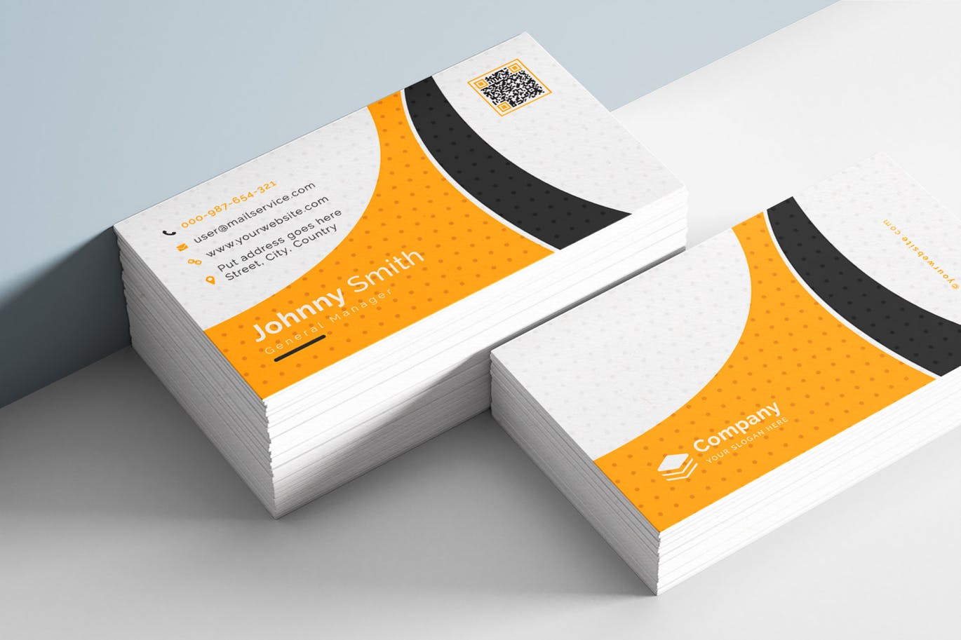 等距圆点三色设计风格企业第一素材精选名片模板 Business Card插图(3)