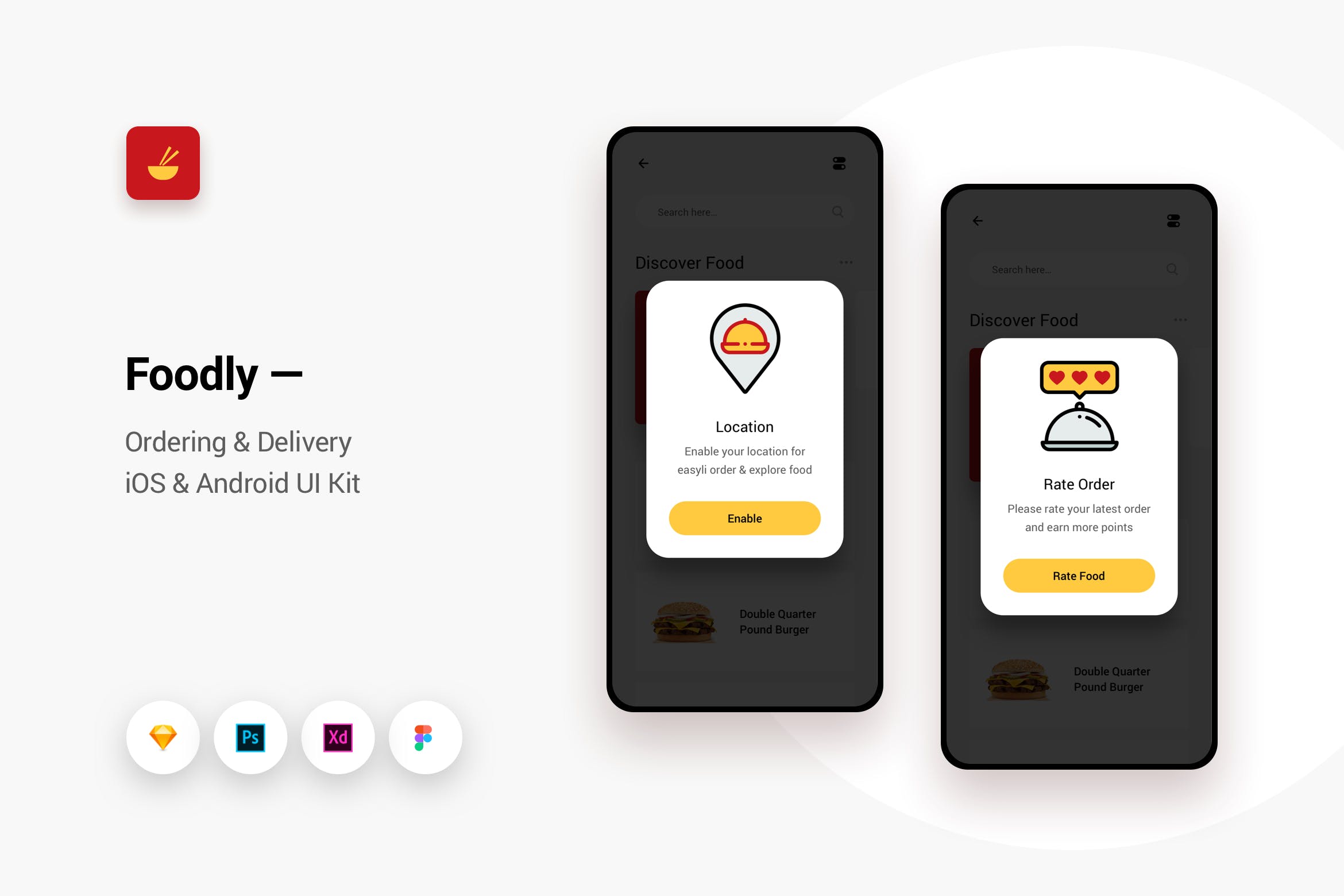 在线订餐&外卖配送APP应用UI设计大洋岛精选模板v10 Foodly – Ordering Delivery iOS & Android UI Kit 10插图