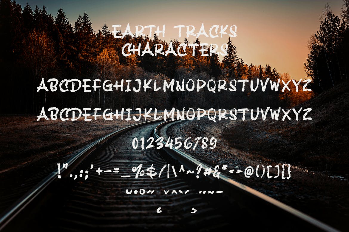 干笔刷纹理英文手写字体第一素材精选装饰字体第一素材精选 Earth Tracks – Brush Texture Font插图(4)