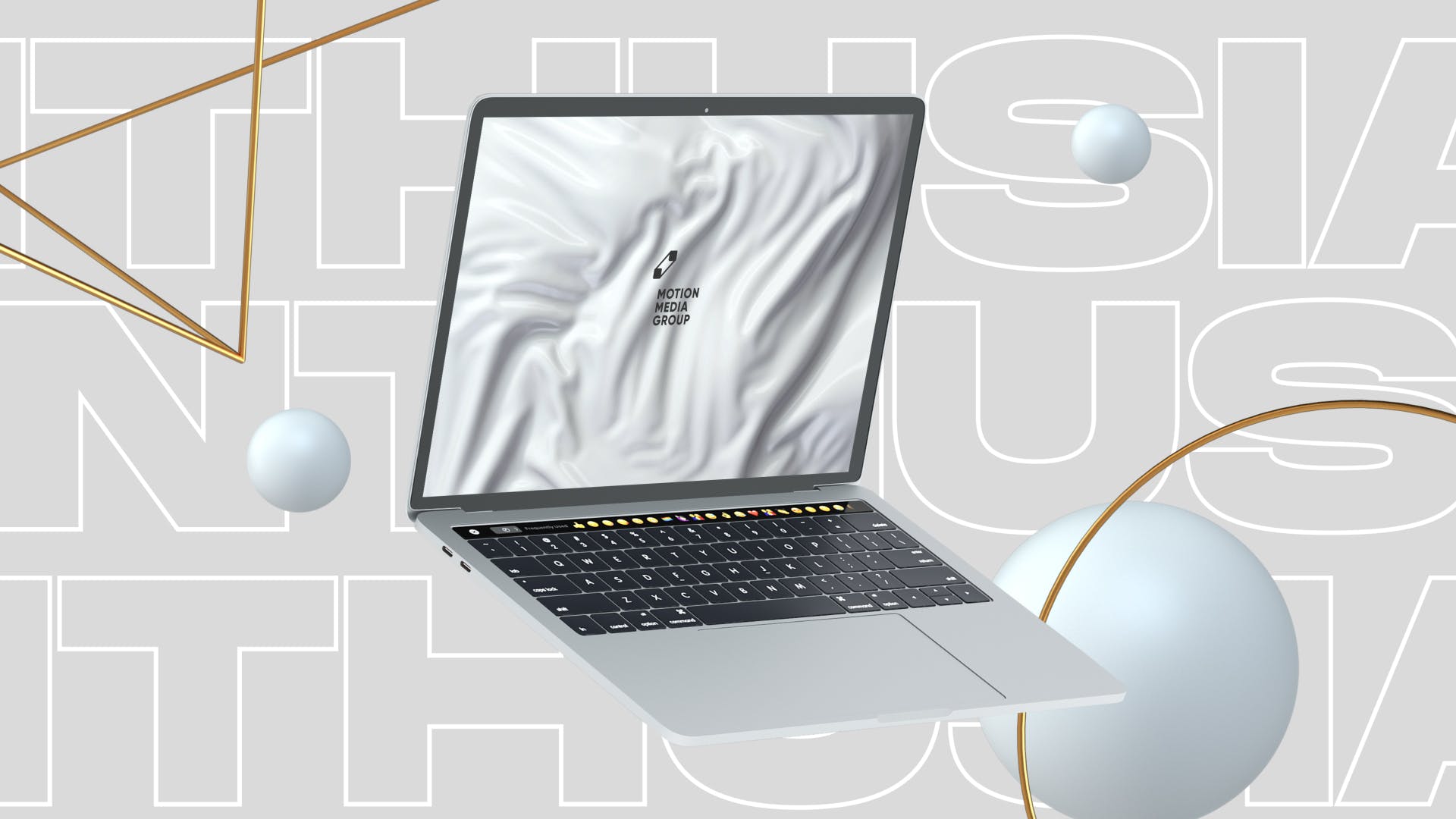 优雅时尚风格3D立体风格笔记本电脑屏幕预览蚂蚁素材精选样机 10 Light Laptop Mockups插图(1)