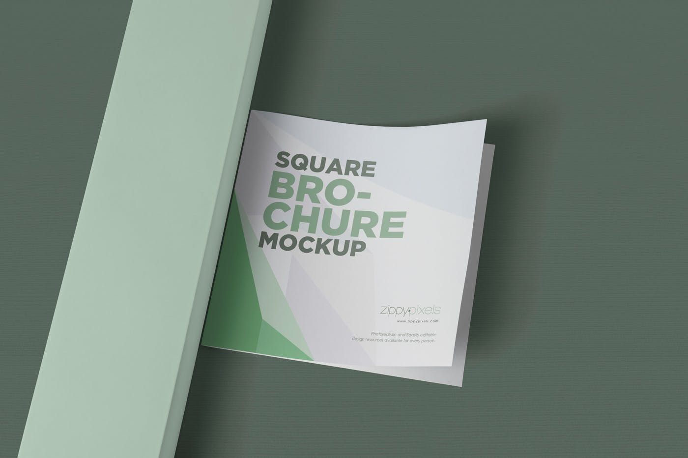 方形对折页宣传手册设计效果图样机第一素材精选 Square Bifold Brochure Mockups插图(5)
