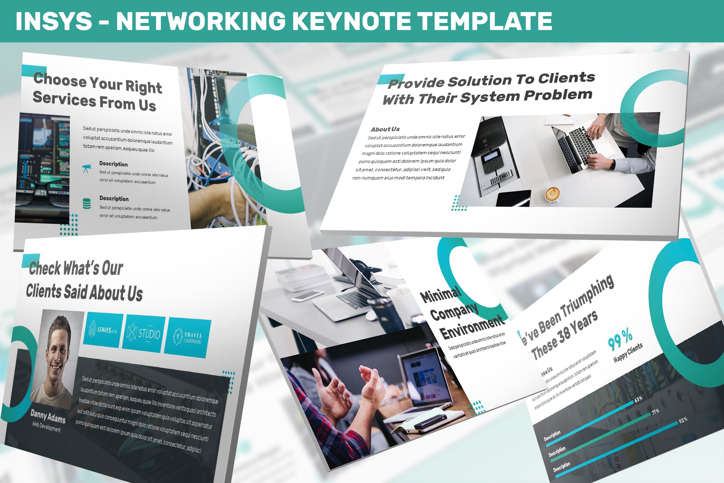 网络科技公司/技术/融资主题第一素材精选Keynote模板模板 Insys – Networking Keynote Template插图