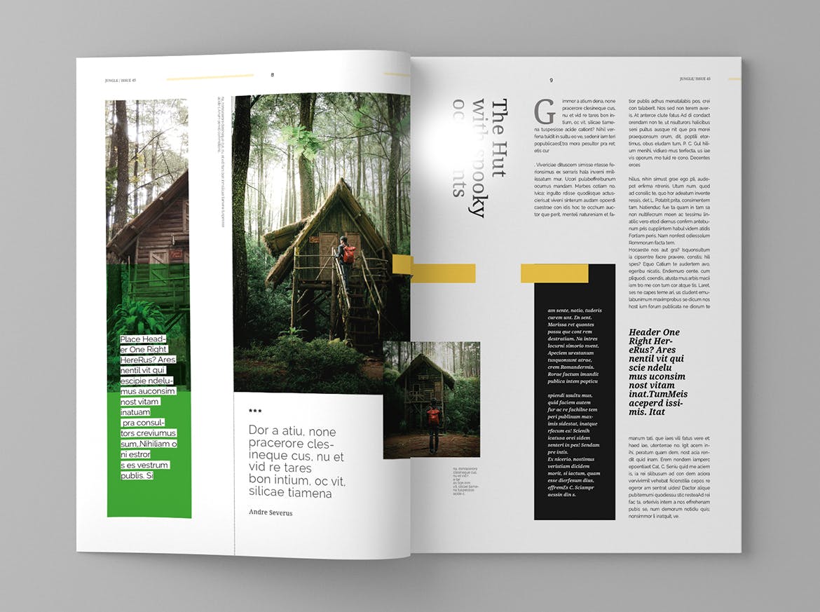 旅游行业第一素材精选杂志版式设计模板 Jungle – Magazine Template插图(4)