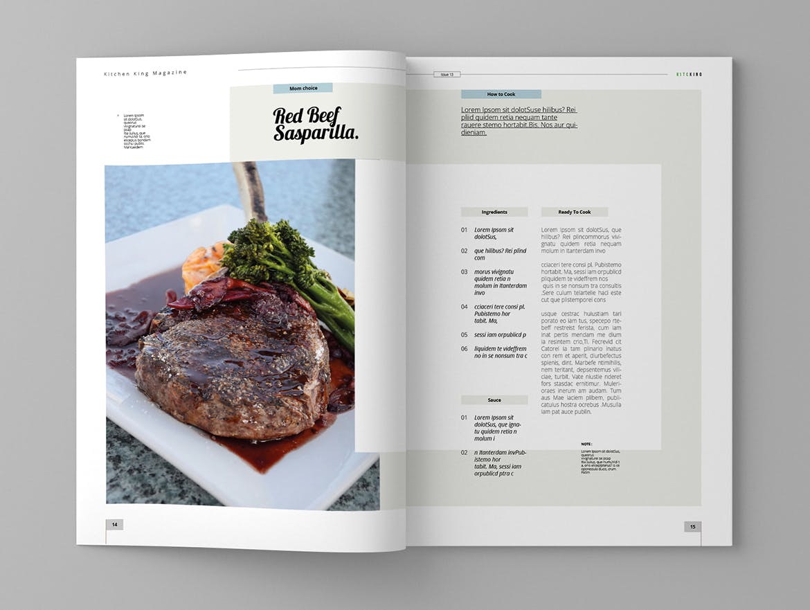 美食第一素材精选杂志排版设计模板 Kitcking – Magazine Template插图(8)