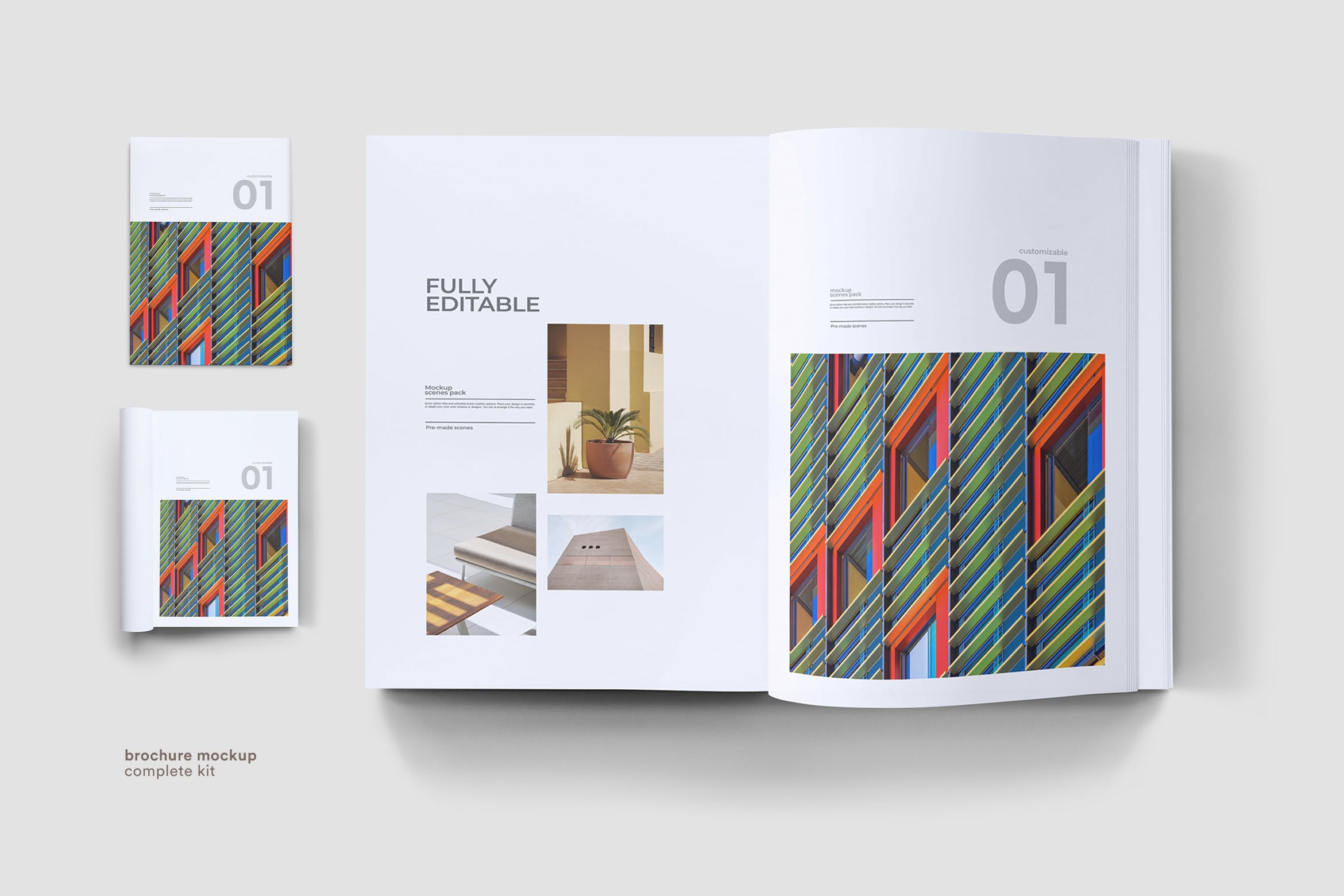 企业画册封面&版式设计效果图样机第一素材精选 Brochure Mock Up插图