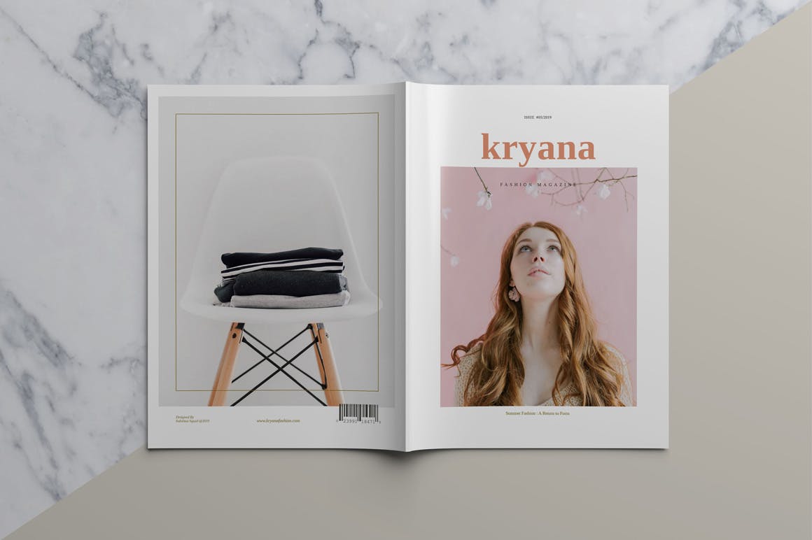 时尚主义北欧风格第一素材精选杂志设计模板 KRYANA – Fashion Magazine插图(1)