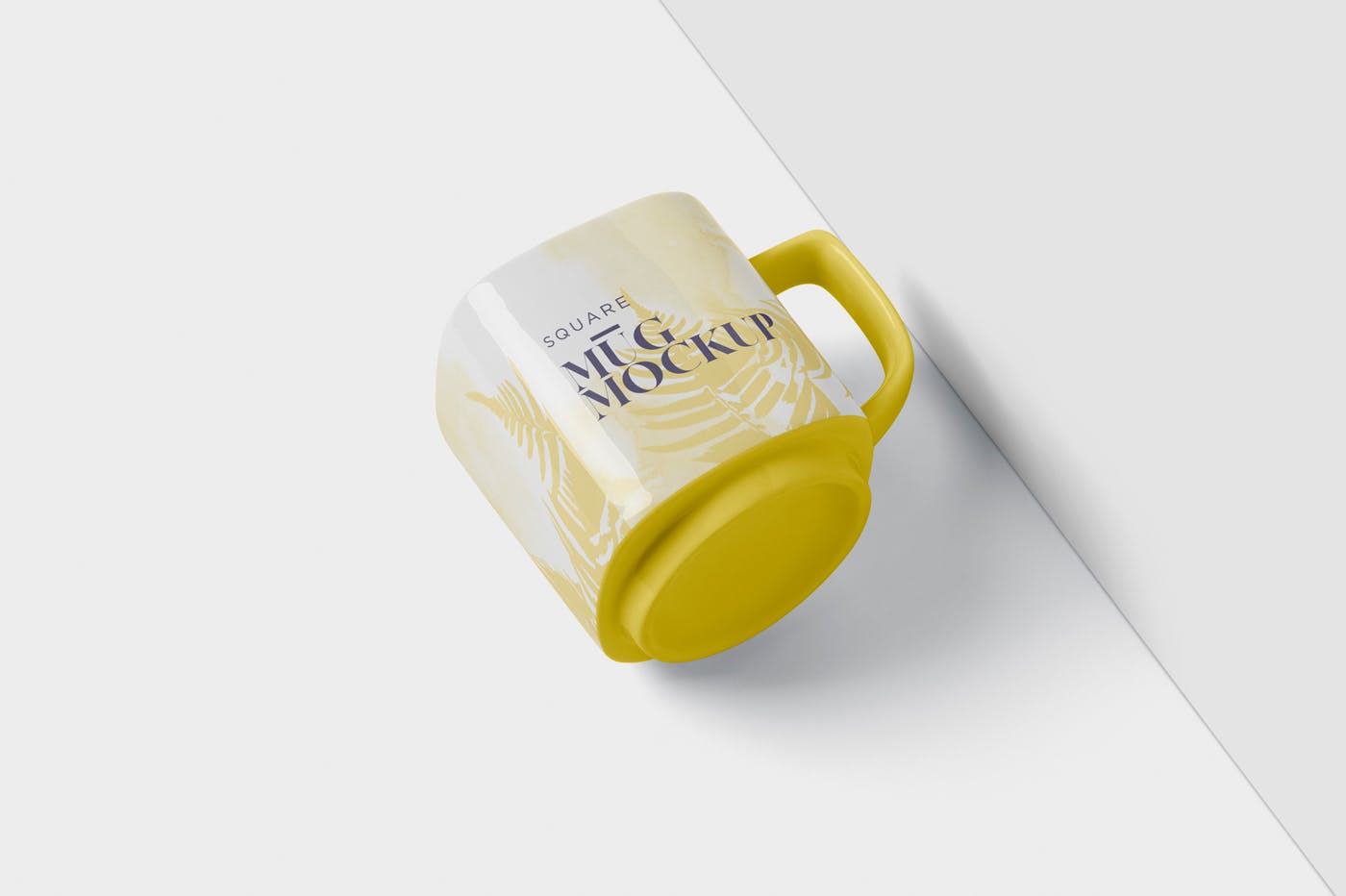 方形马克杯图案设计第一素材精选模板 Mug Mockup – Square Shaped插图(3)