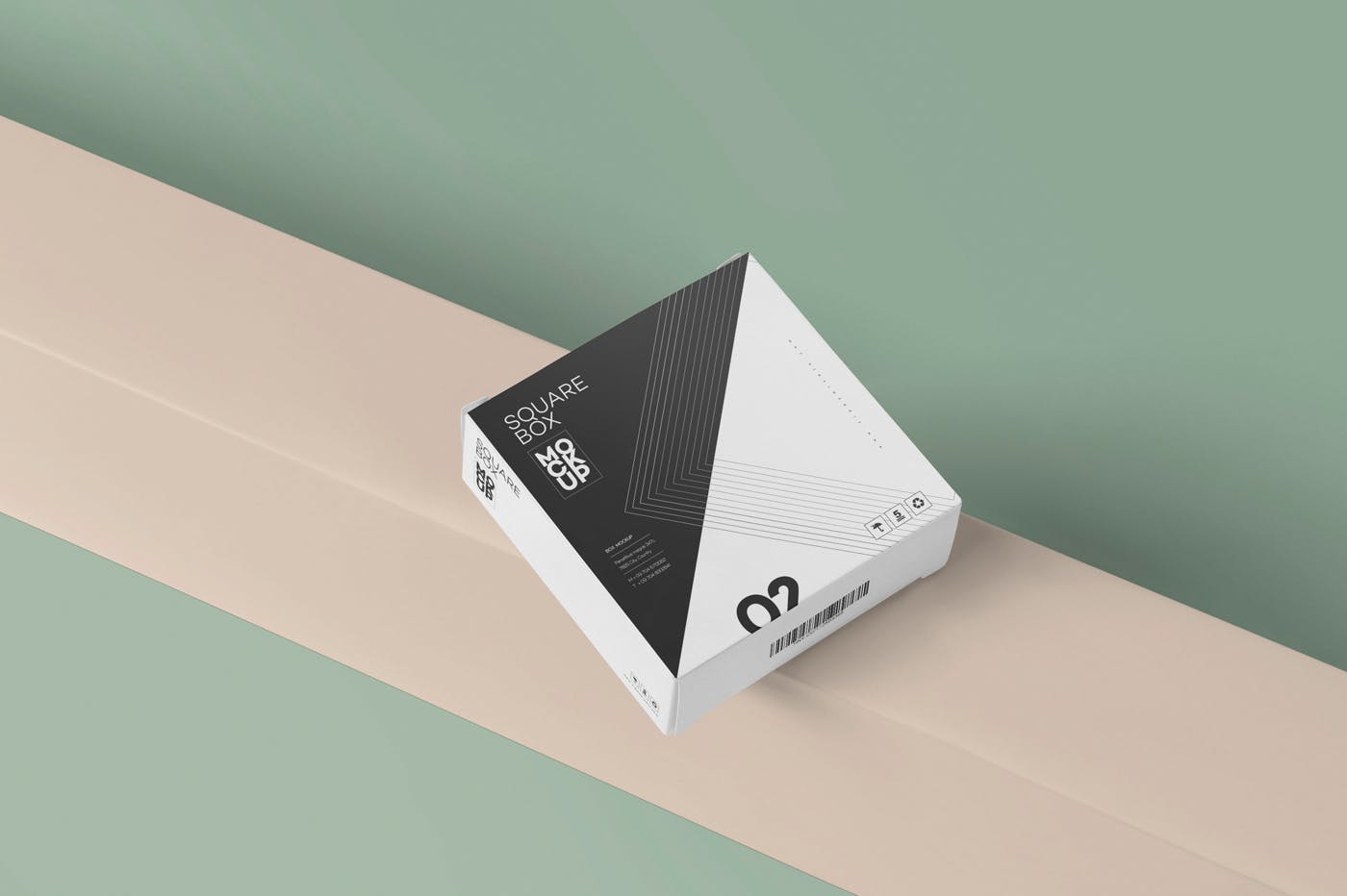 扁平方形产品包装盒设计图大洋岛精选 Square Shaped Slim Box Mockups插图3