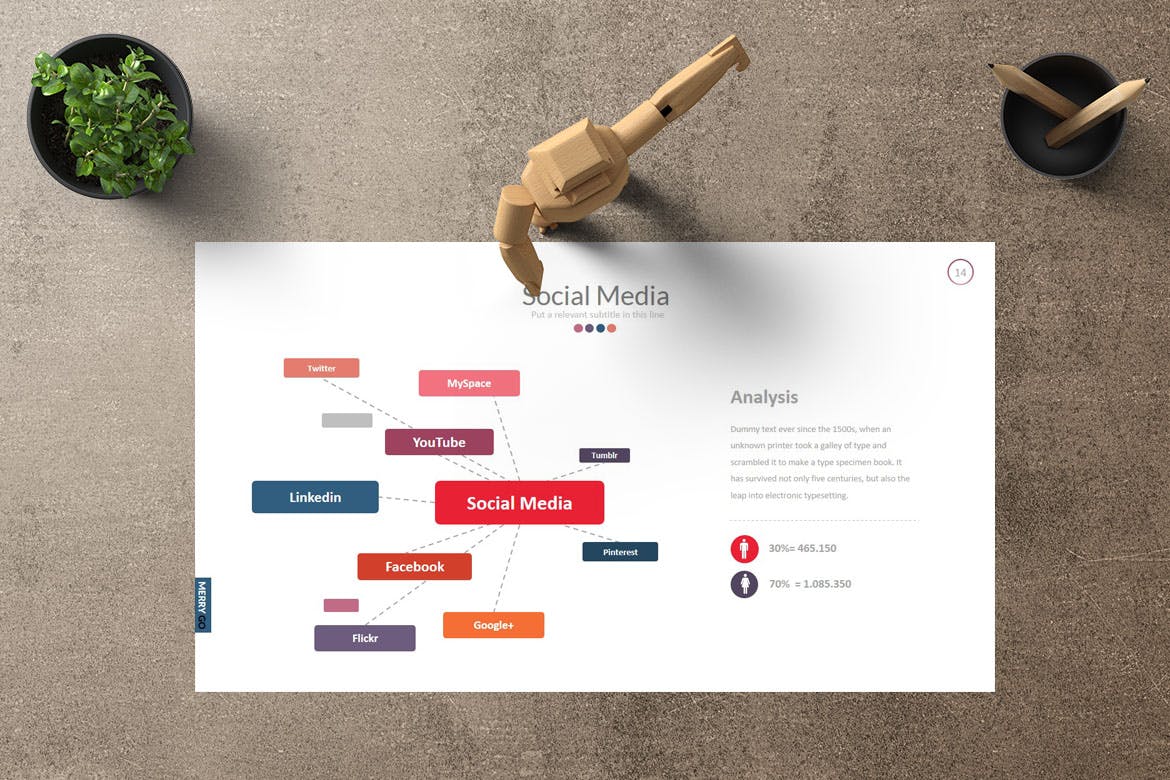 公司企业工作室简介第一素材精选谷歌演示模板下载 MERRY GO Google Slides插图(3)