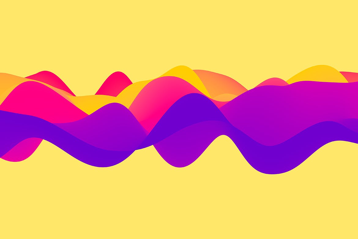 多彩液体流动波纹高清背景图素材包 Soft Colorful Waves Background Set插图(1)