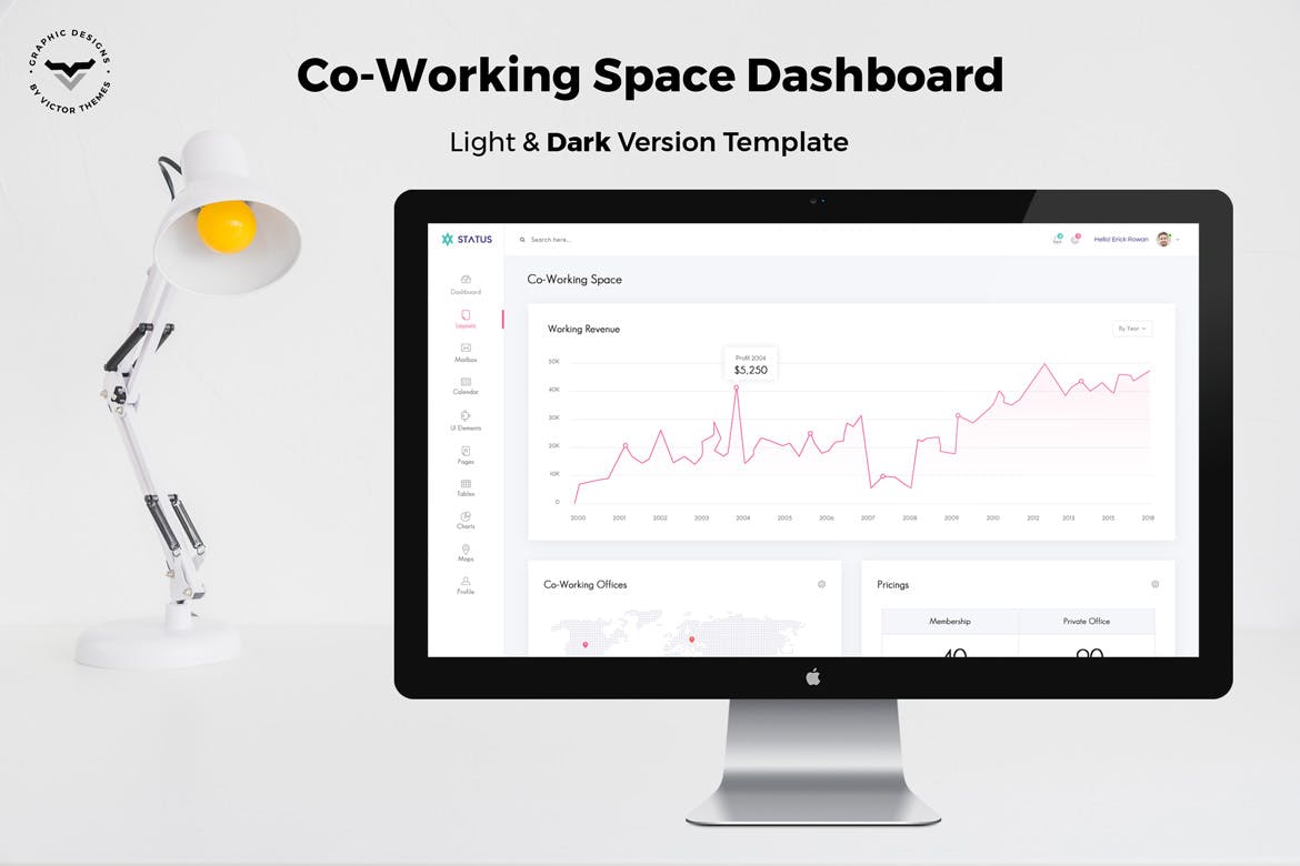 协同工作管理系统后台管理仪表盘UI设计大洋岛精选套件 Co Working Admin Dashboard UI Kit插图1 协同工作管理系统后台管理仪表盘UI设计大洋岛精选套件 Co Working Admin Dashboard UI Kit插图1