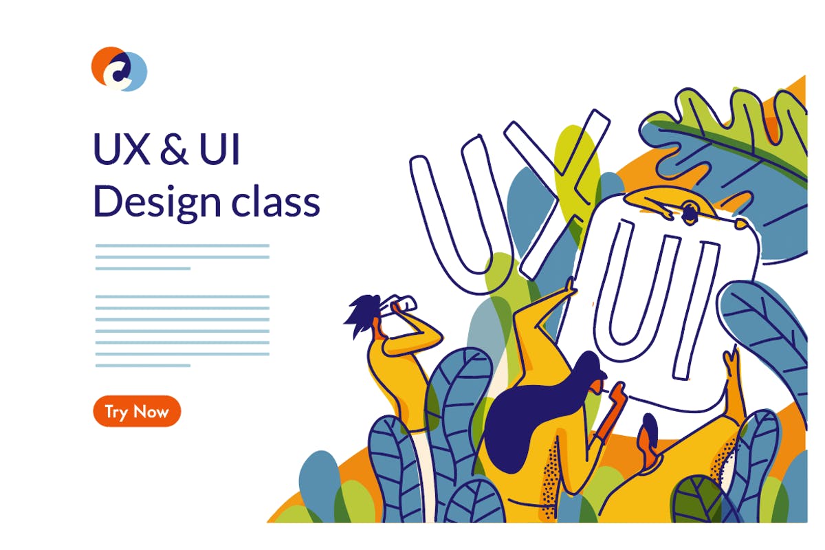 UX/UI设计培训主题矢量网站蚂蚁素材精选概念插画 UX UI Design Class Web template插图