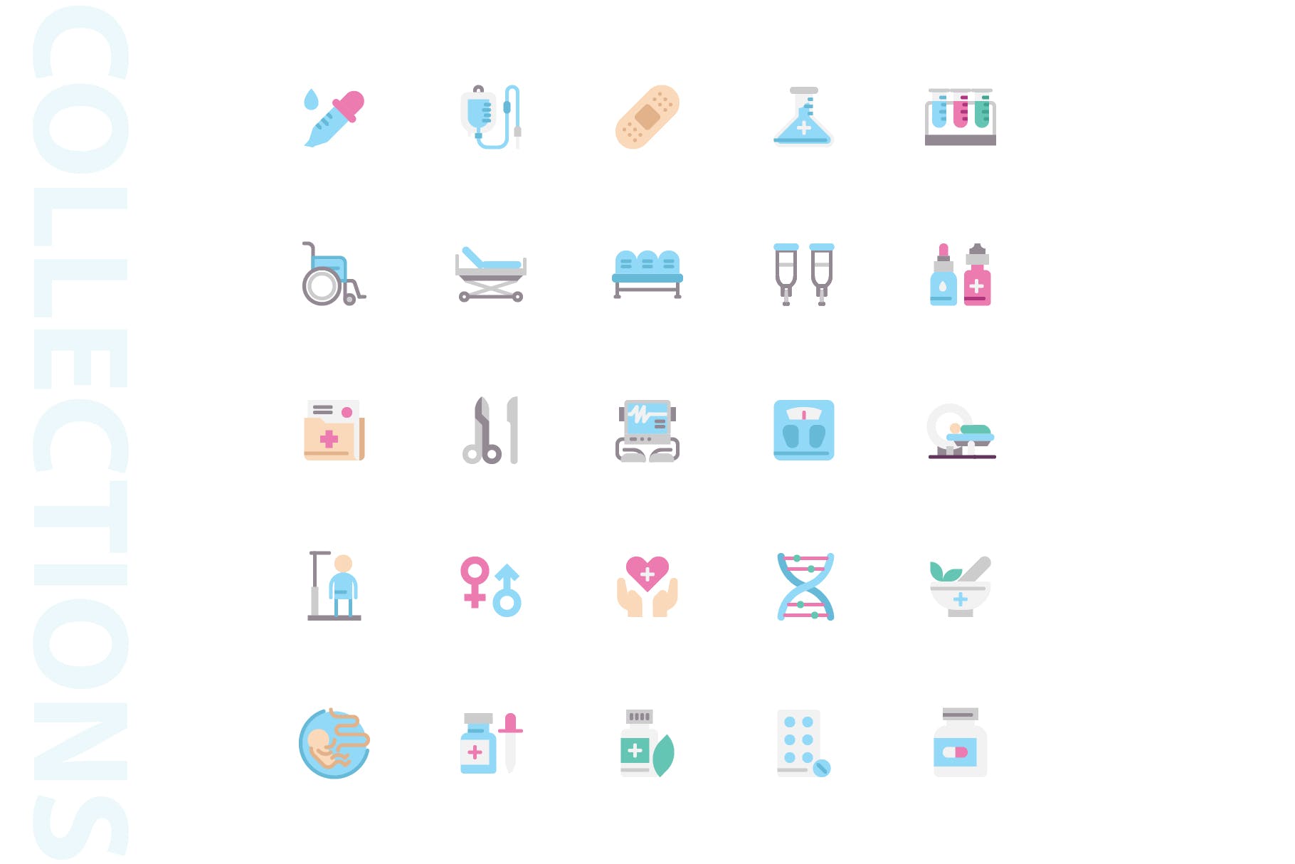 25枚医疗药物主题扁平设计风格矢量蚂蚁素材精选图标v2 Medical Flat Icons插图(3)