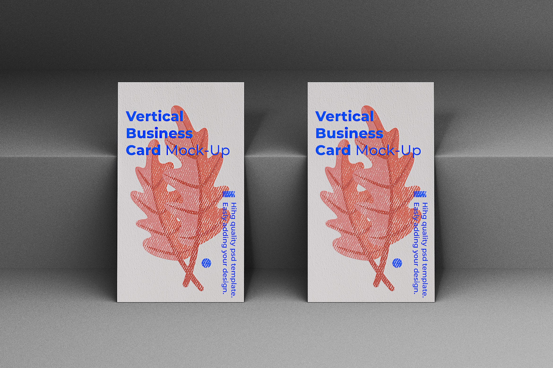 竖版企业名片设计立面效果图第一素材精选模板 Vertical Business Card Mock-Up Template插图