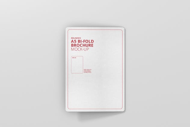 A5尺寸圆角双折页宣传册设计效果图样机第一素材精选 A5 Bi-Fold Brochure Mock-Up – Round Corner插图(8)