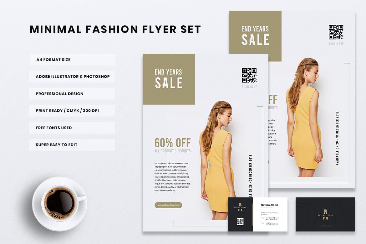 时装店推广传单＆蚂蚁素材精选名片模板 ALTIMA Fashion Store Flyer & Business Card插图(3)