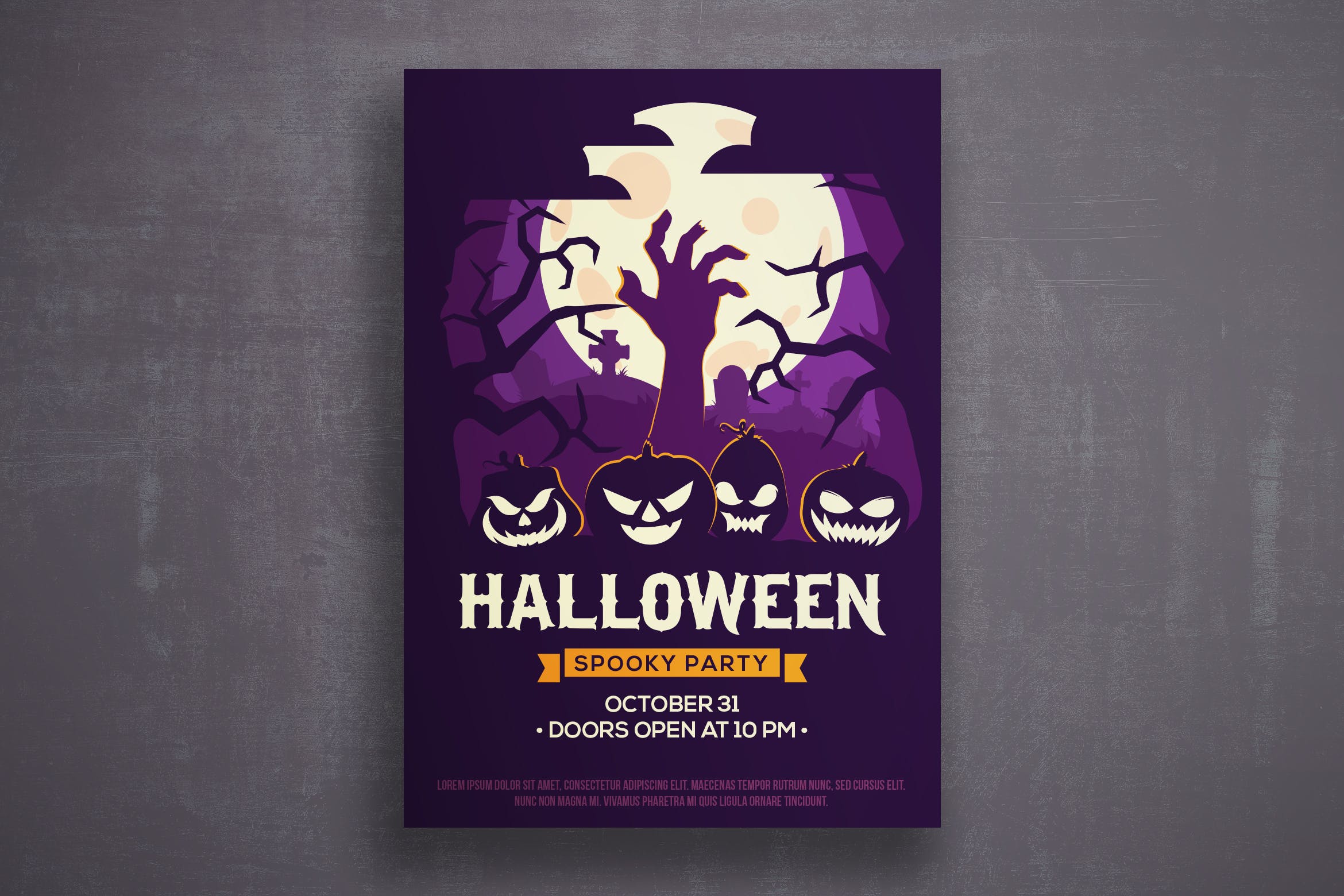 万圣节恐怖之夜活动邀请海报传单蚂蚁素材精选PSD模板v3 Halloween flyer template插图