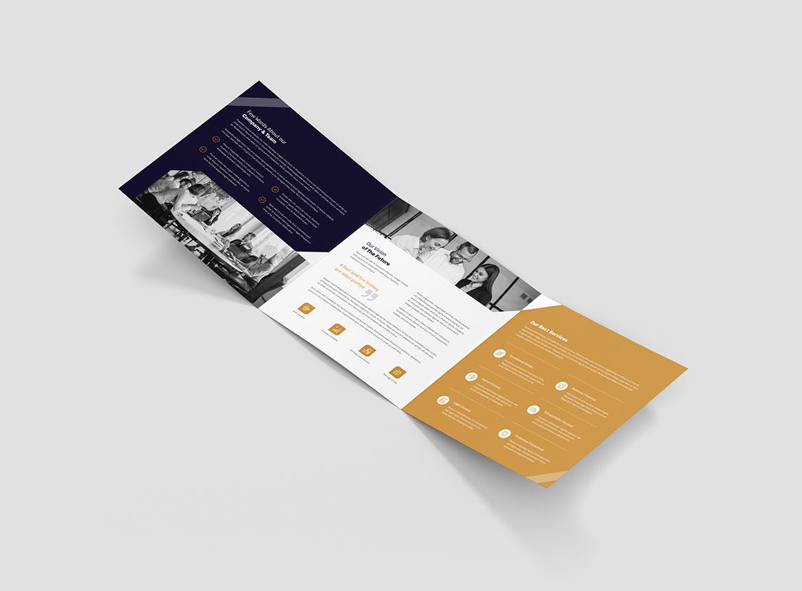 创意多用途三折宣传单设计模板 Brochure – Creative Multipurpose Tri-Fold Square插图(4)