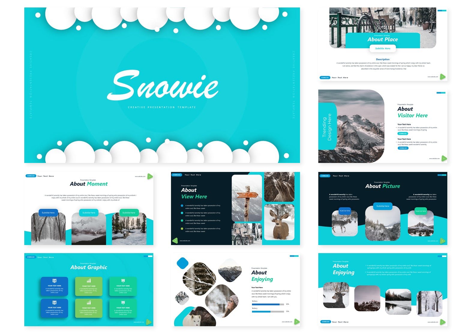 冬季元素版式大洋岛精选Keynote模板 Snowie | Keynote Template插图1