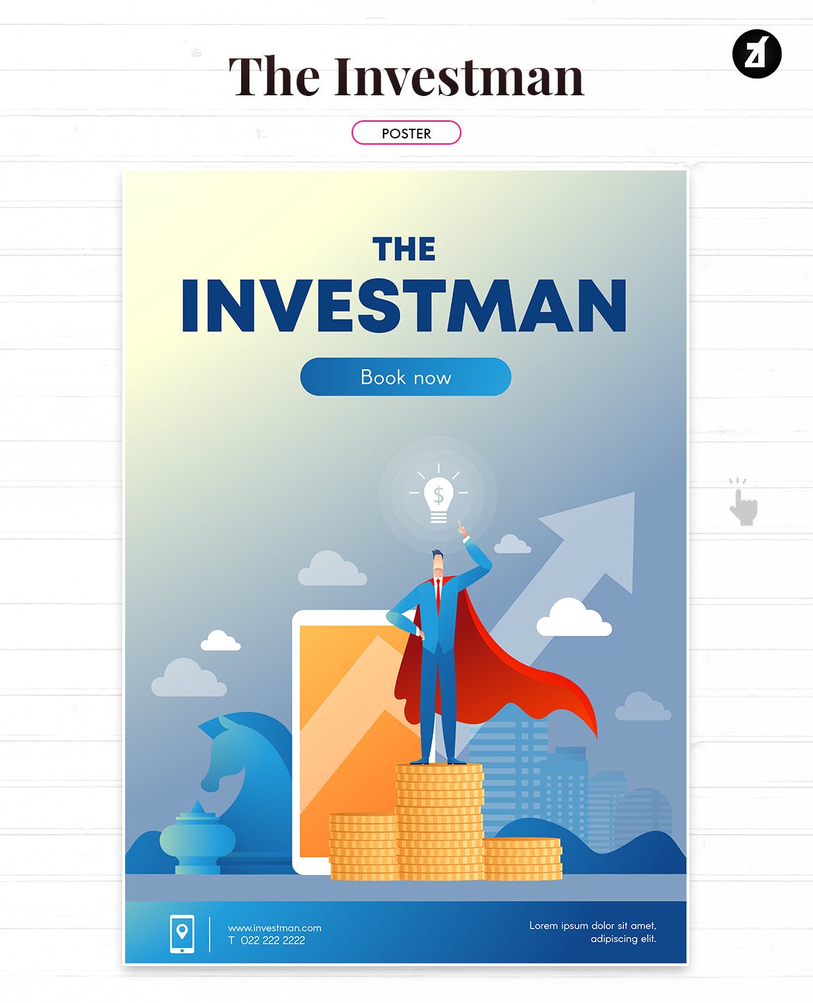 投资者主题矢量大洋岛精选概念插画素材 The investman illustration with text layout插图1