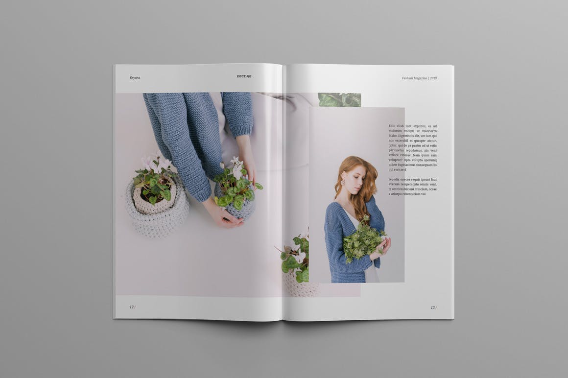 时尚主义北欧风格第一素材精选杂志设计模板 KRYANA – Fashion Magazine插图(6)