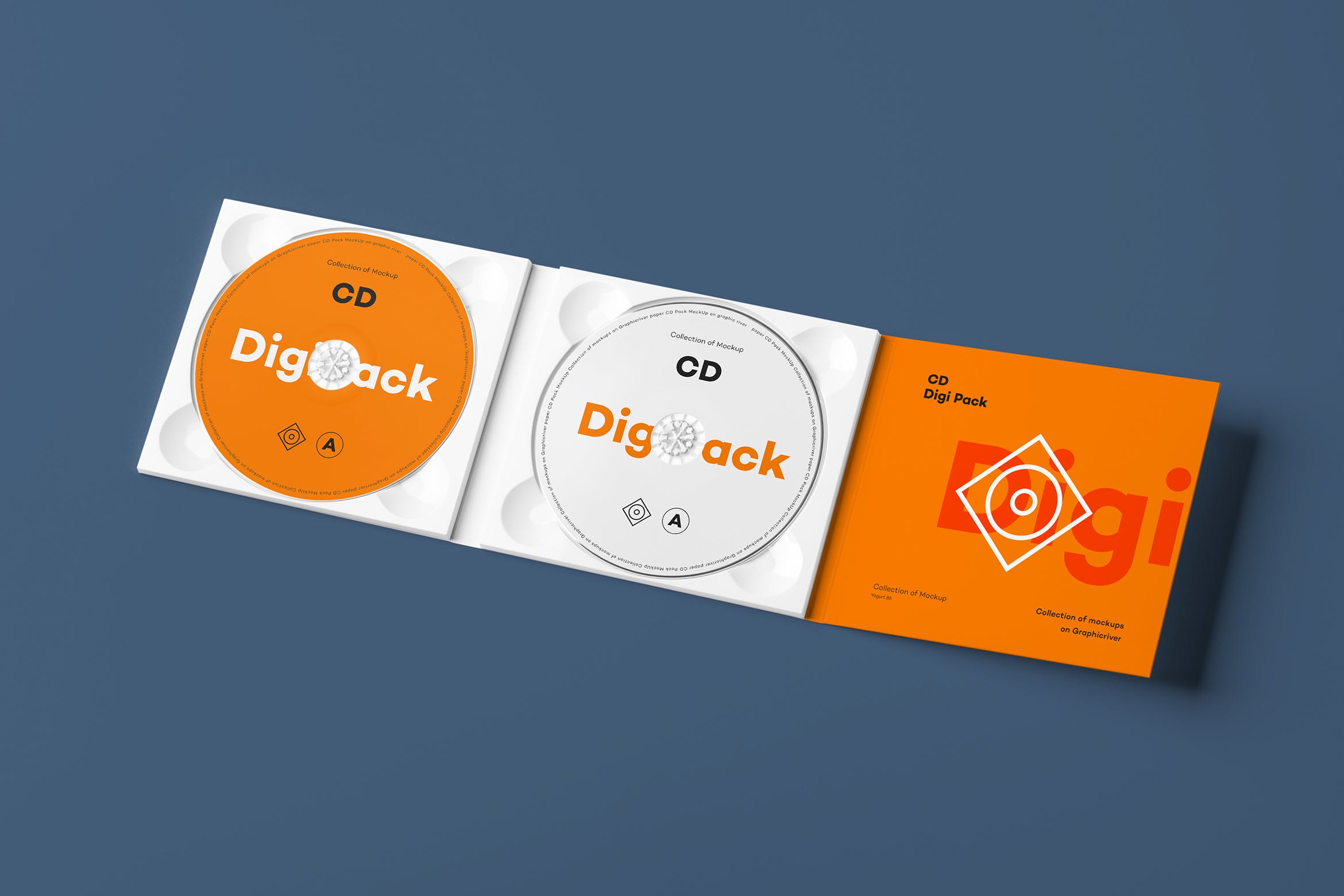 CD光碟封面&包装盒设计图第一素材精选模板v8 CD Digi Pack Mock-up 8插图