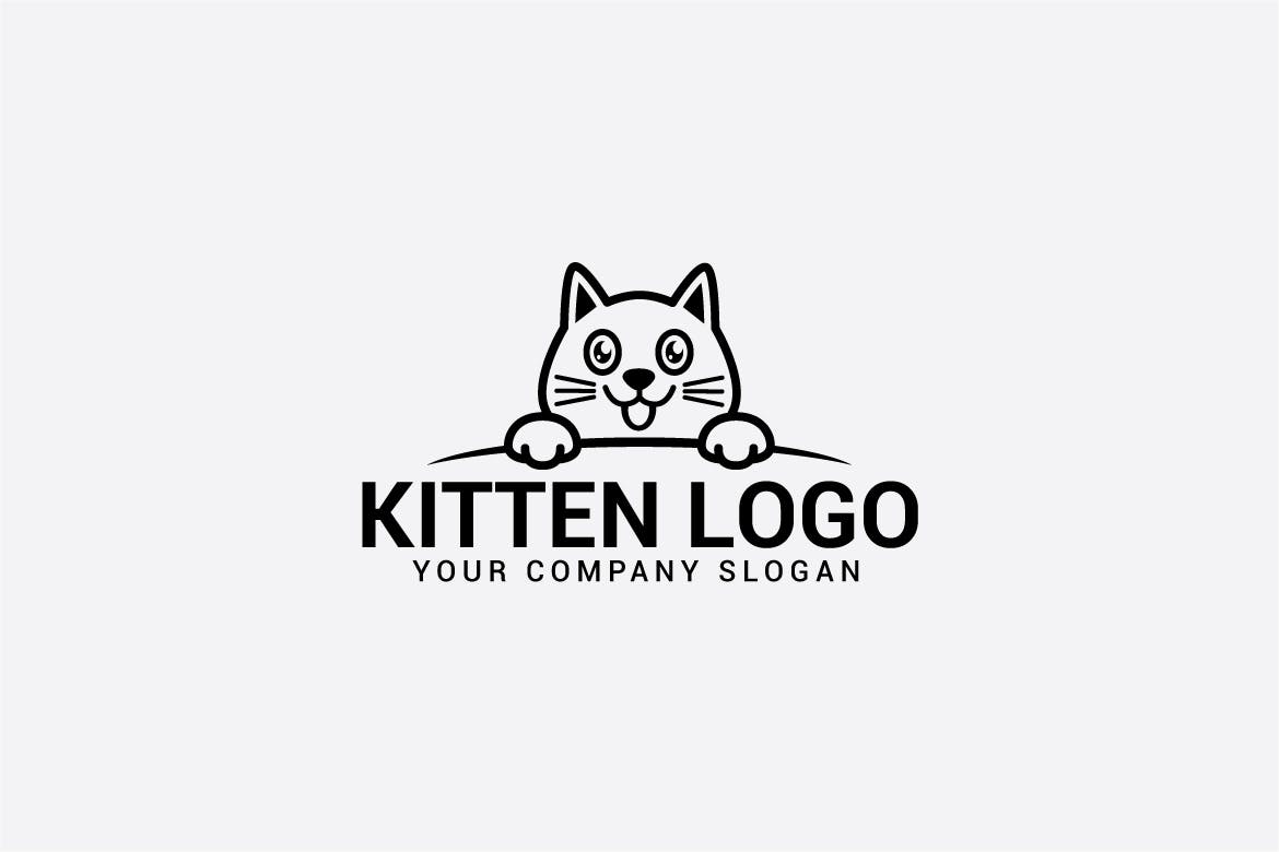 可爱卡通猫图形Logo设计蚂蚁素材精选模板 KITTEN LOGO插图(1)