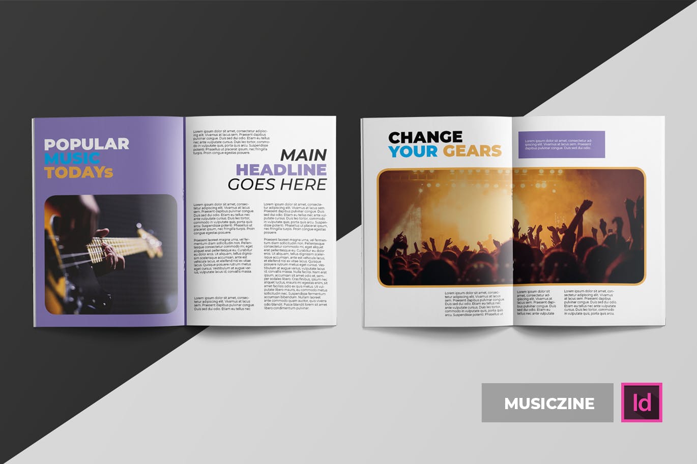 音乐主题专业第一素材精选杂志排版设计INDD模板 Musiczine | Magazine Template插图(2)