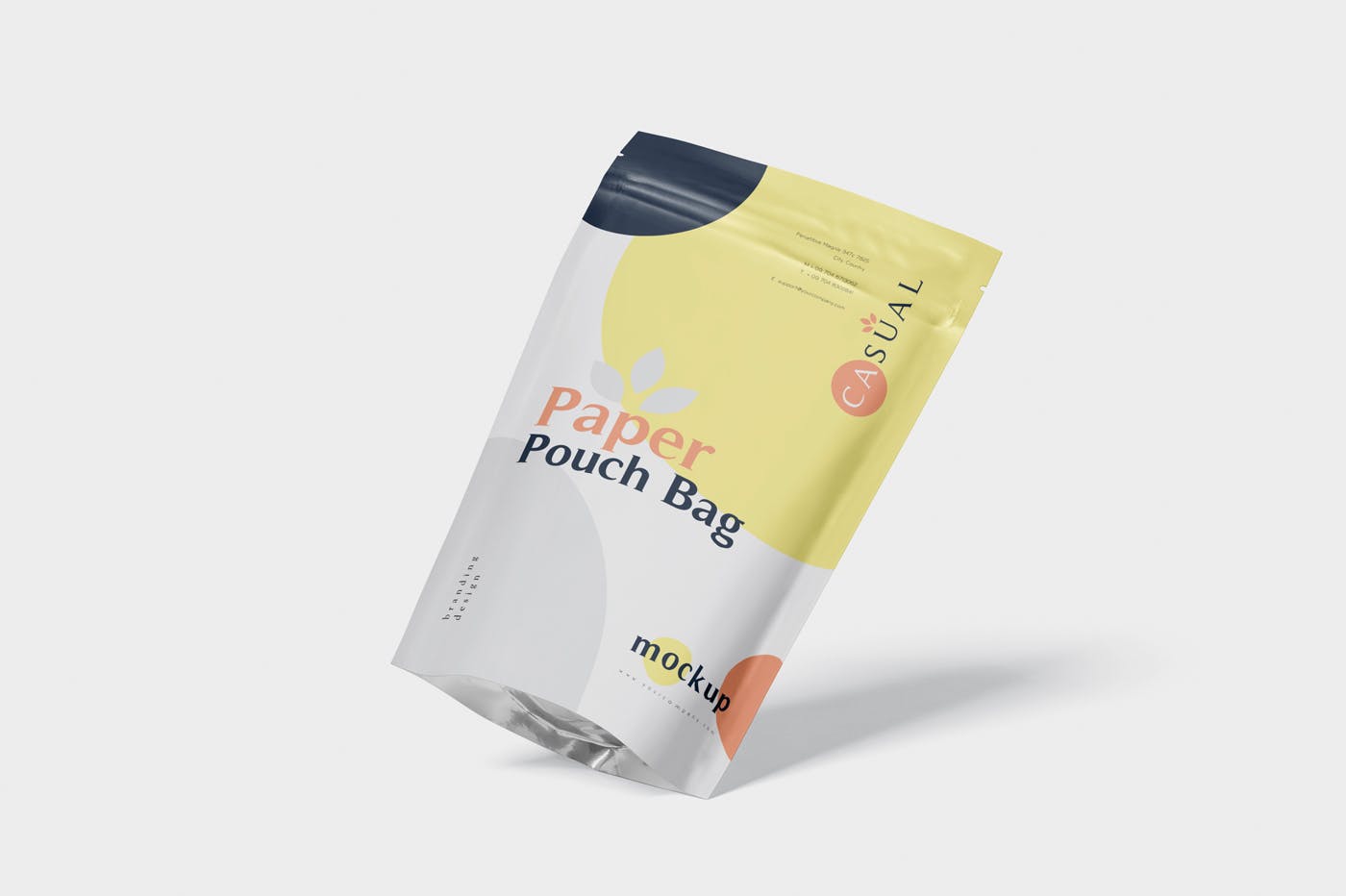 食品自封袋包装设计效果图蚂蚁素材精选 Paper Pouch Bag Mockup – Large Size插图(4)