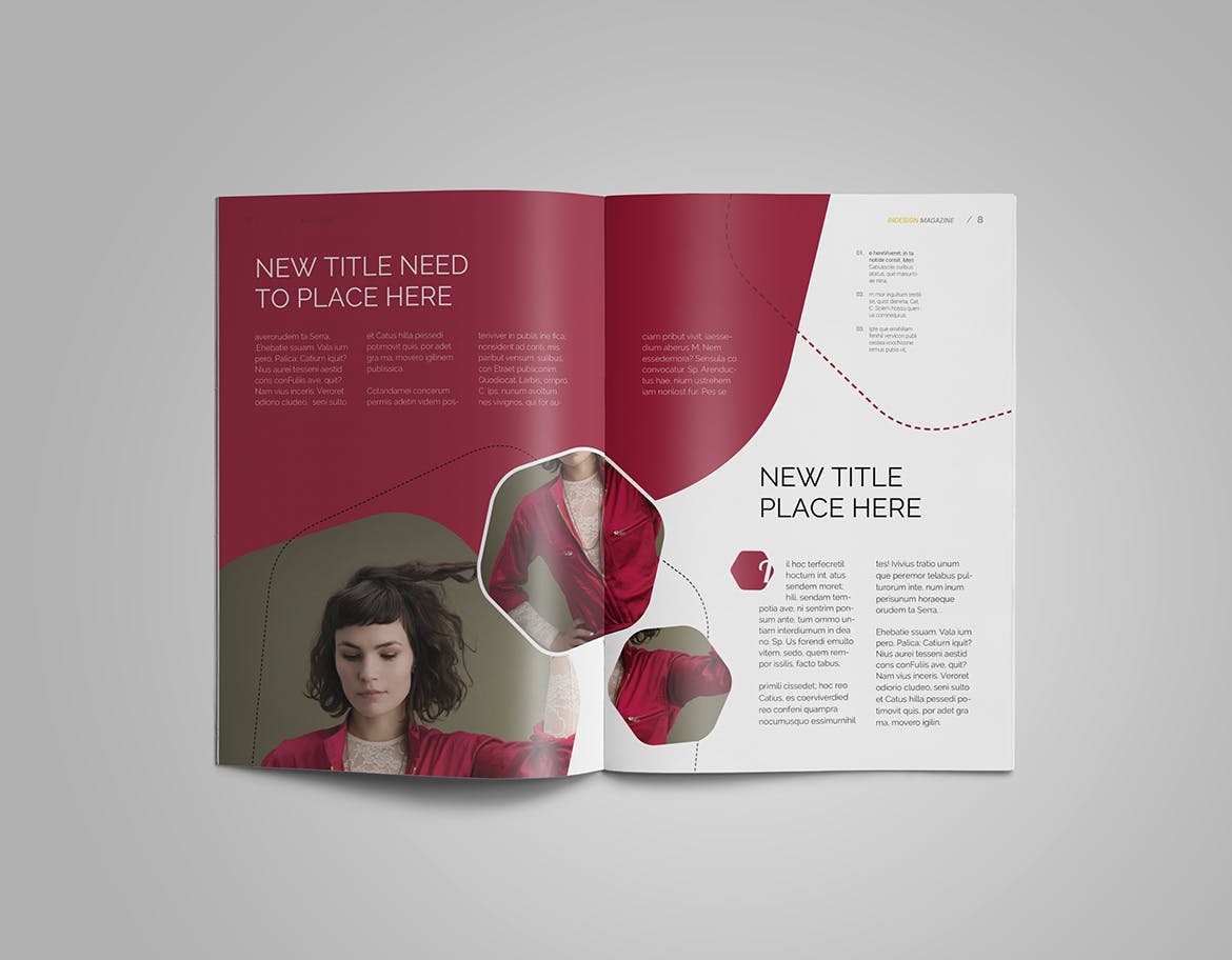潮流时尚第一素材精选杂志排版设计InDesign模板 InDesign Magazine Template插图(6)