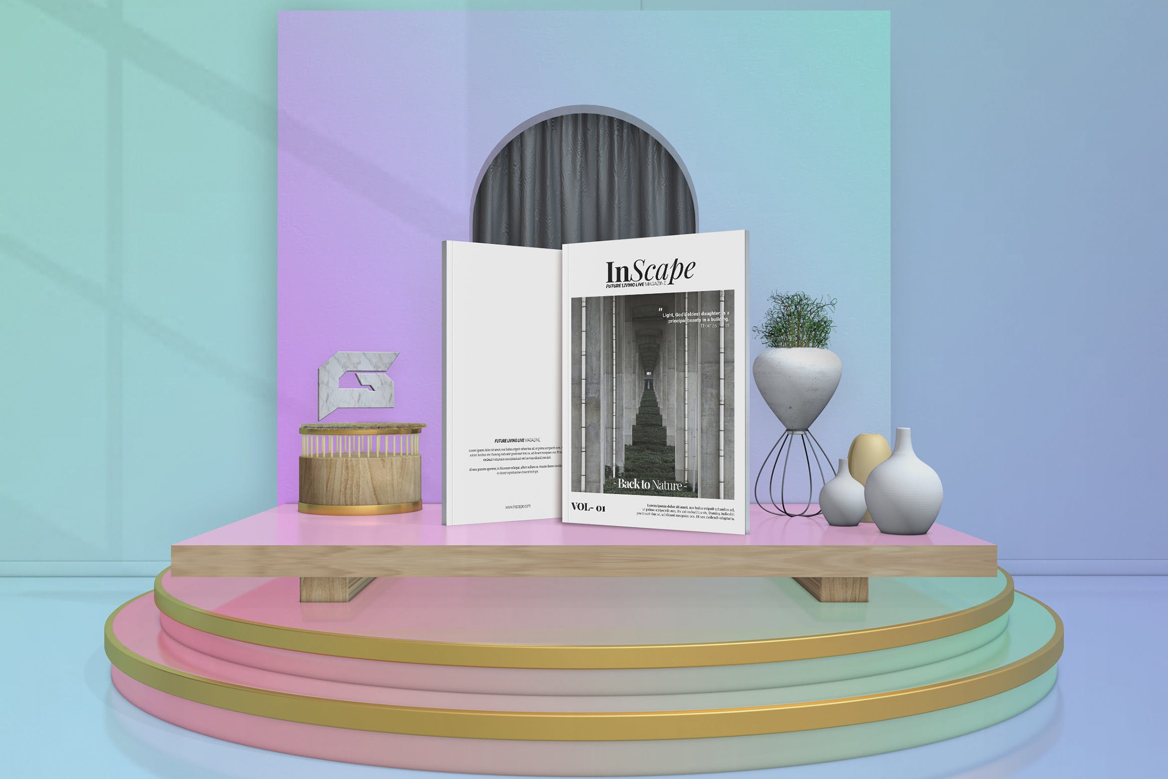 室内设计主题第一素材精选杂志排版设计模板 Inscape Interior Magazine插图