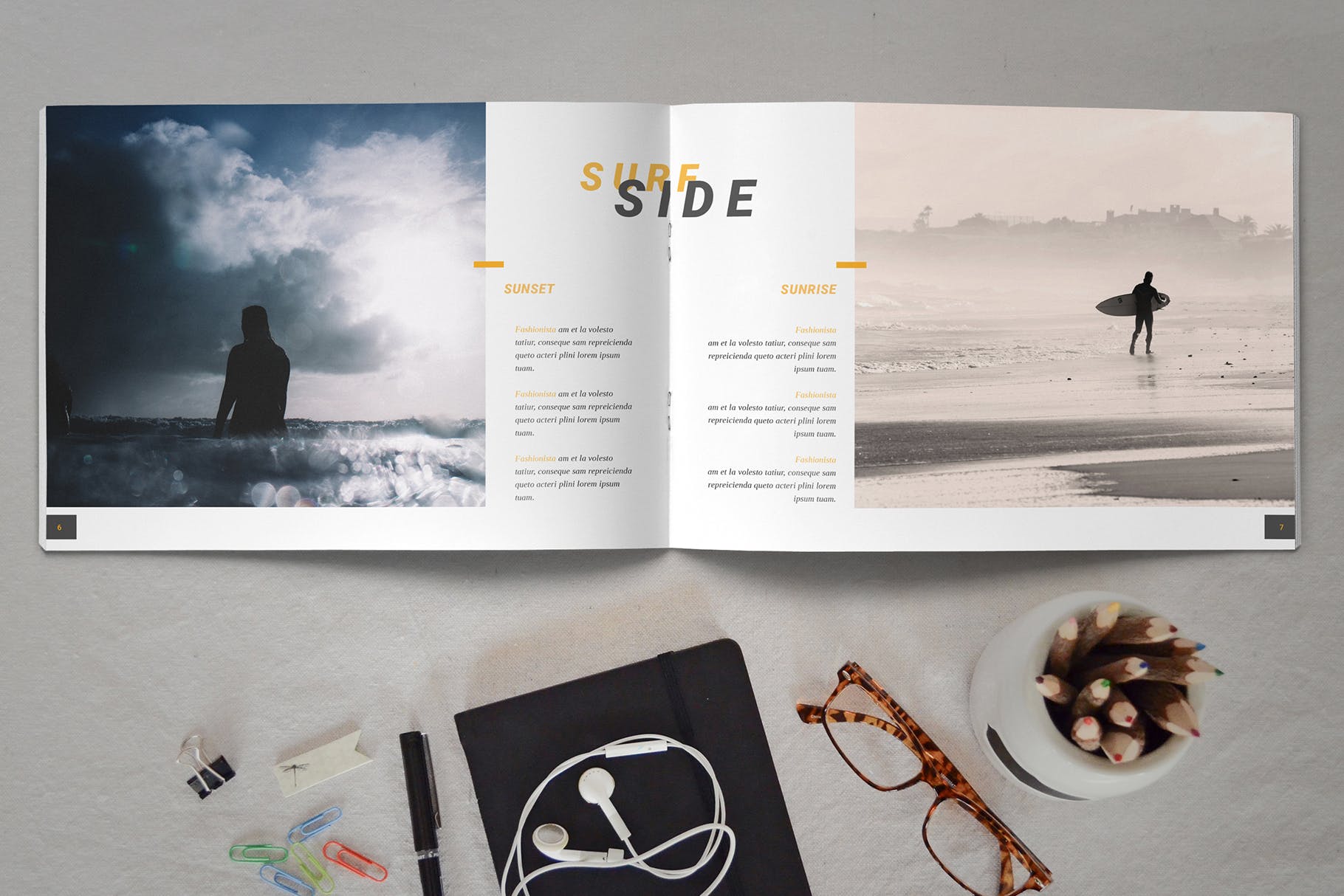 InDesign横版宣传册大洋岛精选目录设计模板模板 InDesign Brochure Catalog Template插图3