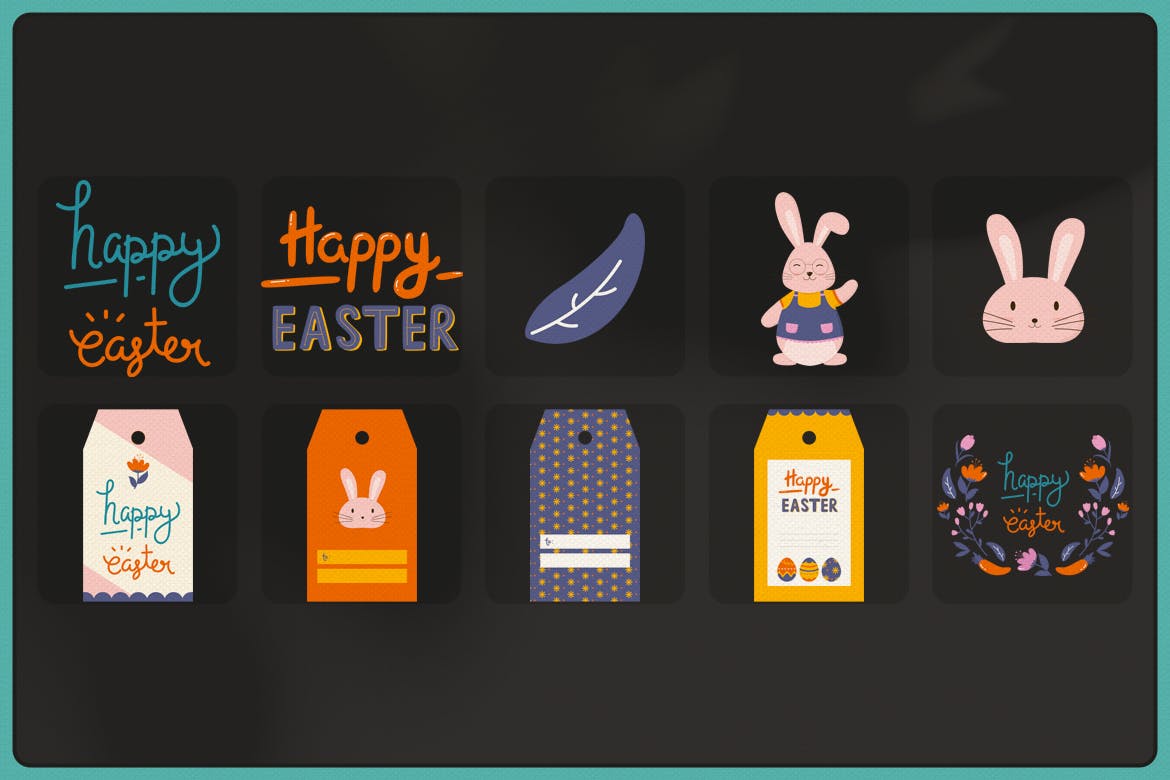 复活节节日主题元素矢量第一素材精选设计素材 Easter Vector Pack插图(2)