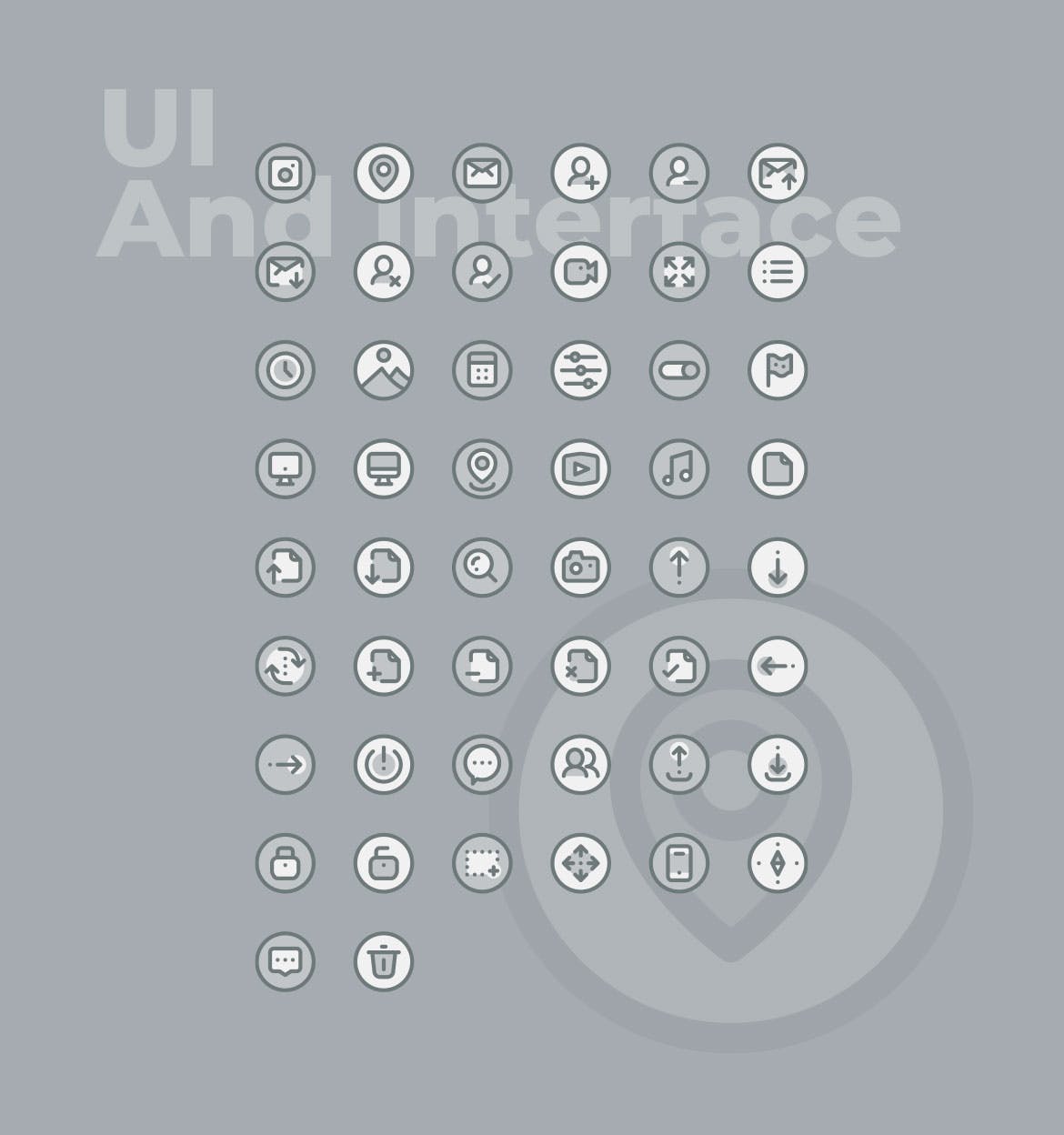 50枚UI用户界面主题双色调矢量蚂蚁素材精选图标 50 UI And Interface Icons  –  Two Tone Style插图(1)
