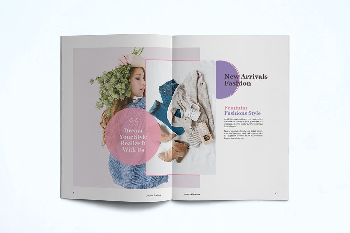 时装订货画册/新品上市产品第一素材精选目录设计模板v3 Fashion Lookbook Template插图(6)