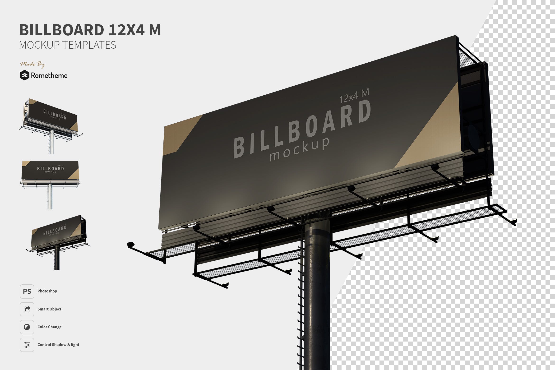 大型高速公路广告牌效果图样机第一素材精选 Billboard – Mockup FH插图