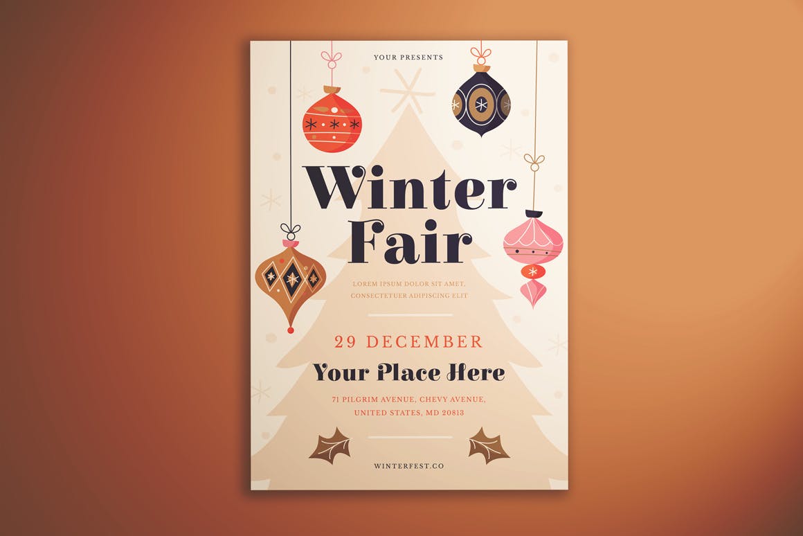 冬季博览会传单设计模板 Winter Fair Flyer插图(5)