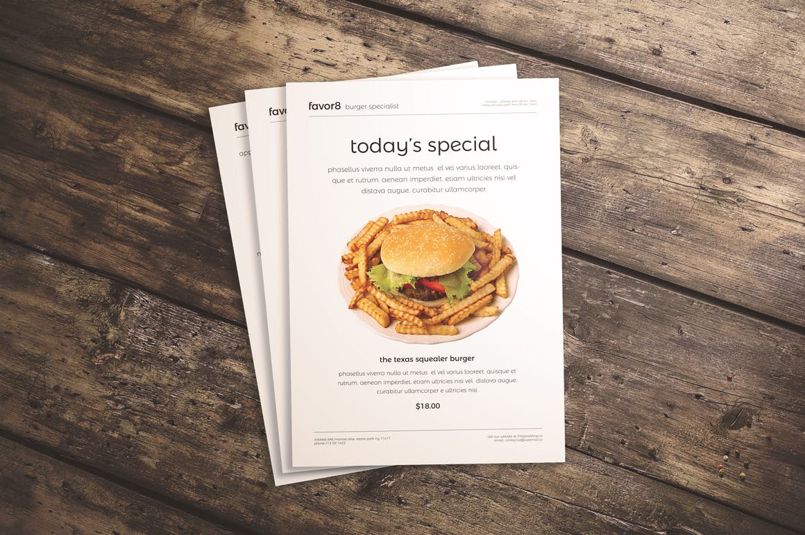 三合一汉堡店点餐大洋岛精选菜单模板 Burger Menu Set插图3