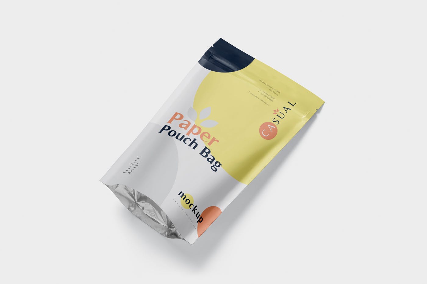 食品自封袋包装设计效果图蚂蚁素材精选 Paper Pouch Bag Mockup – Large Size插图(2)