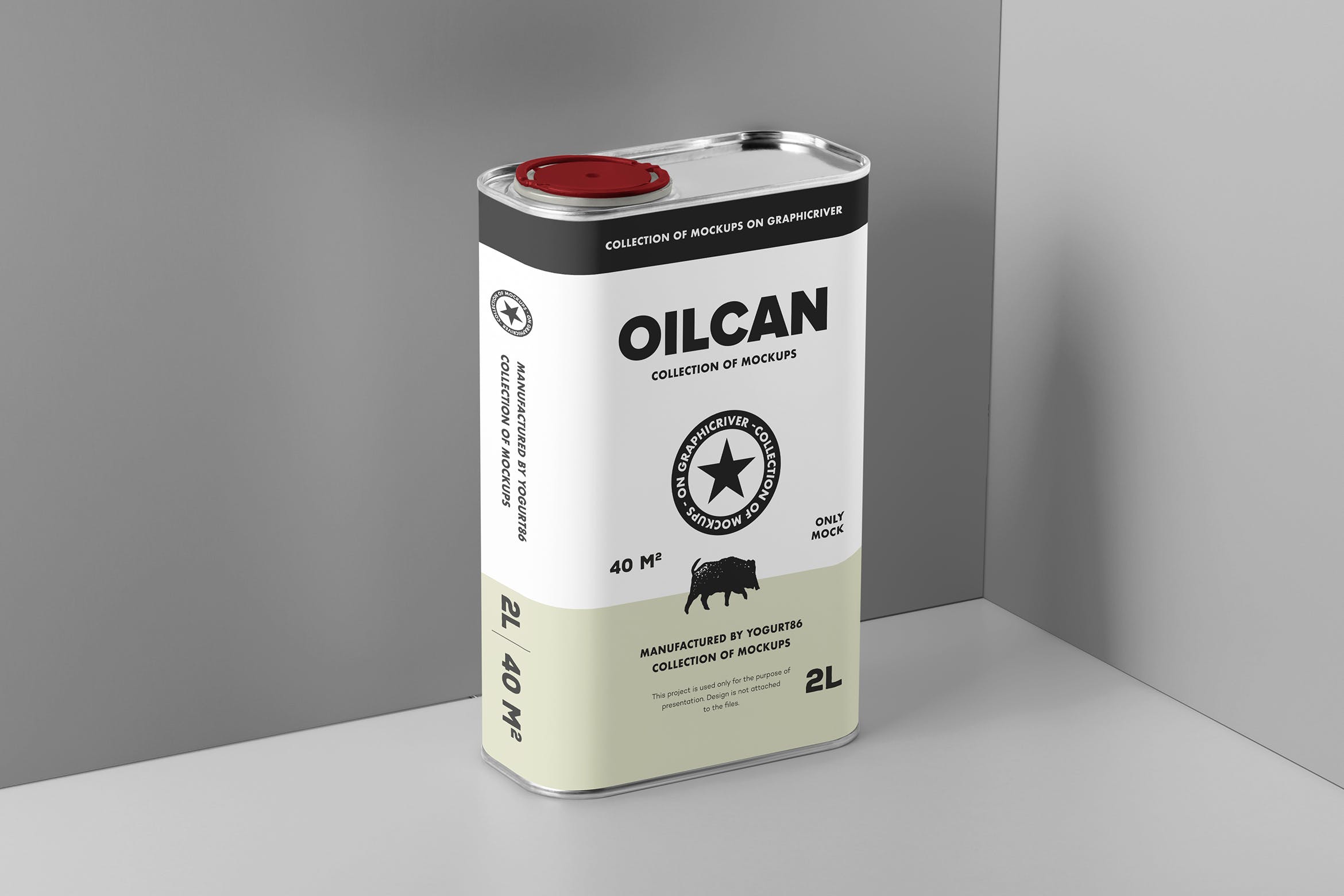 方形油罐外观设计图第一素材精选模板 Oil Can Mock-up插图