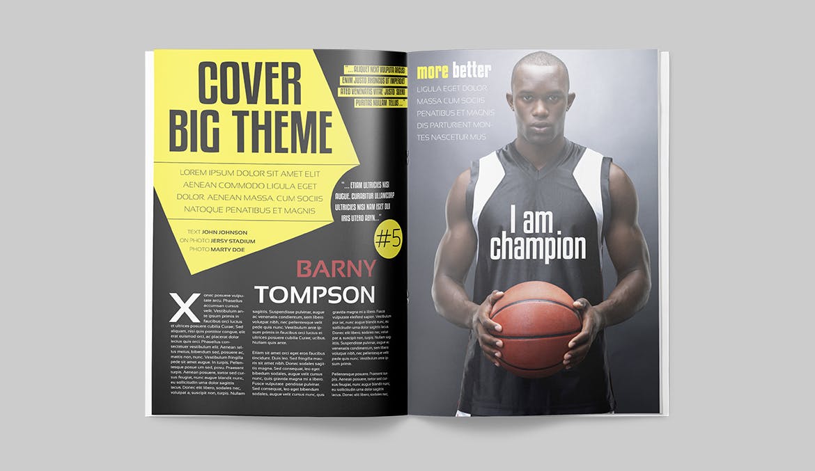 NBA篮球赛事第一素材精选杂志版式设计模板 Magazine Template插图(11)