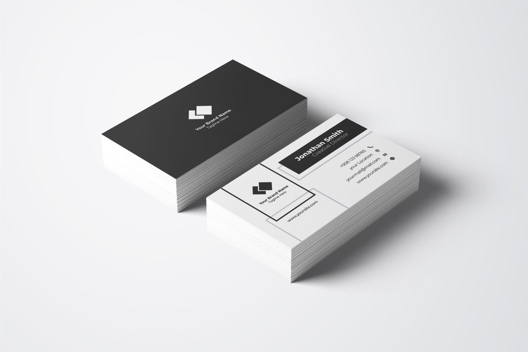 创意几何图形艺术企业第一素材精选名片模板v45 Business Card Template.v45插图