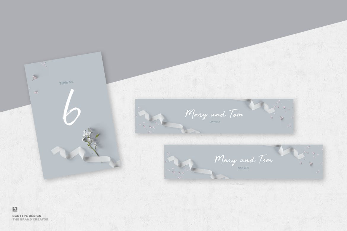 折纸艺术装饰风格婚礼邀请设计套件 Wedding Invitation Suite插图(7)