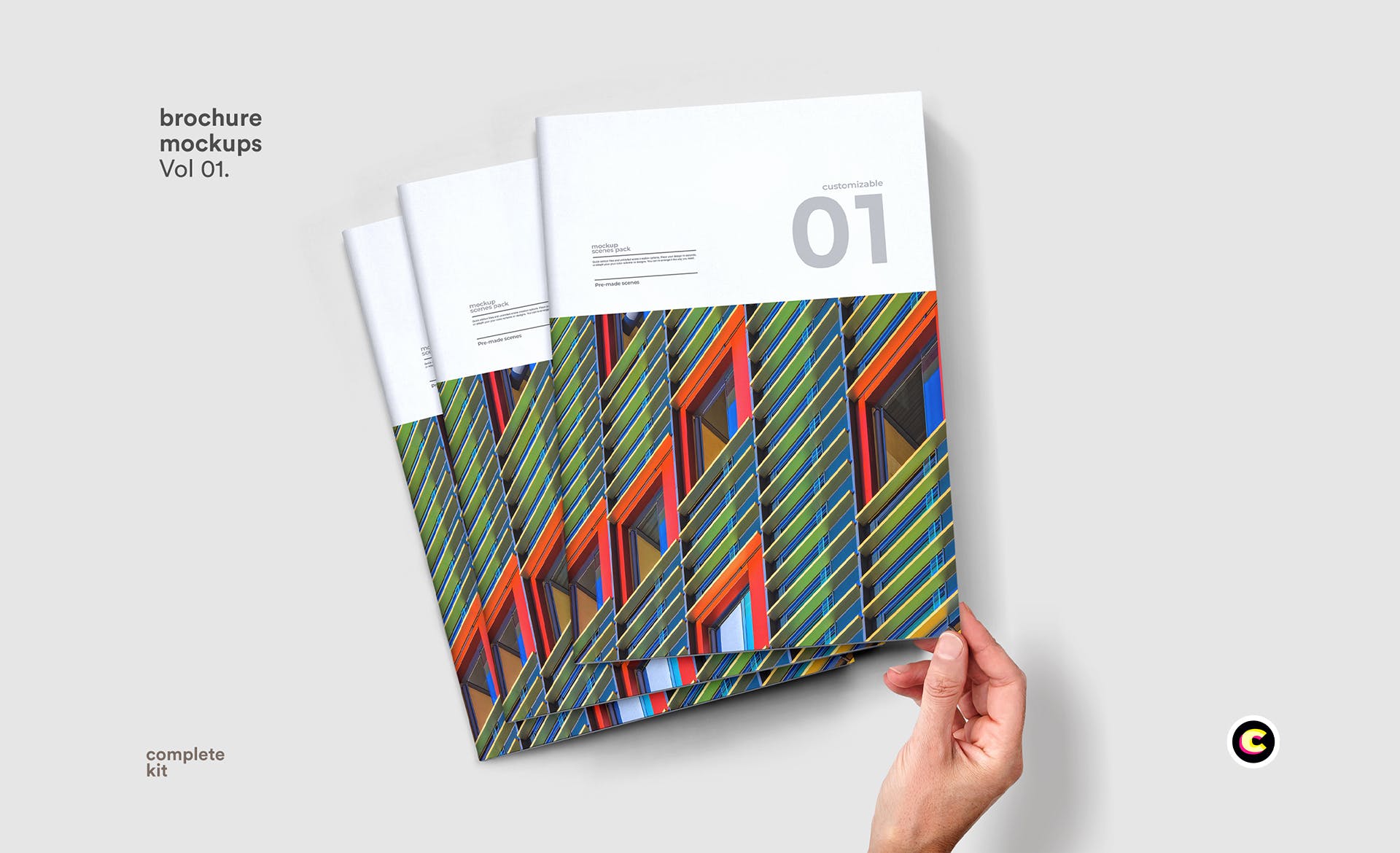 企业画册封面&版式设计效果图样机第一素材精选 Brochure Mock Up插图(1)