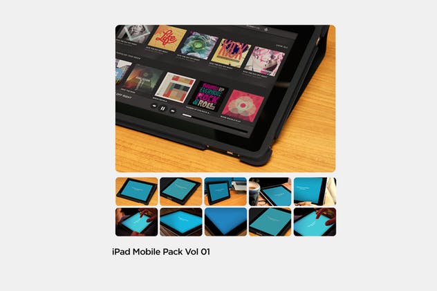 iPad平板电脑响应式设计预览蚂蚁素材精选样机模板 iPad Mobile Design Tablet Mock-Up Bundle插图(1)