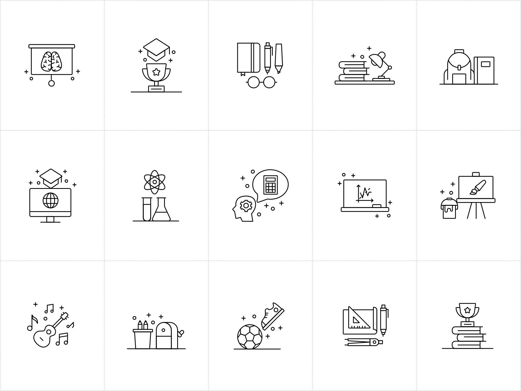 15枚教育培训主题矢量线性第一素材精选图标 15 Education Vector Icons插图(1)