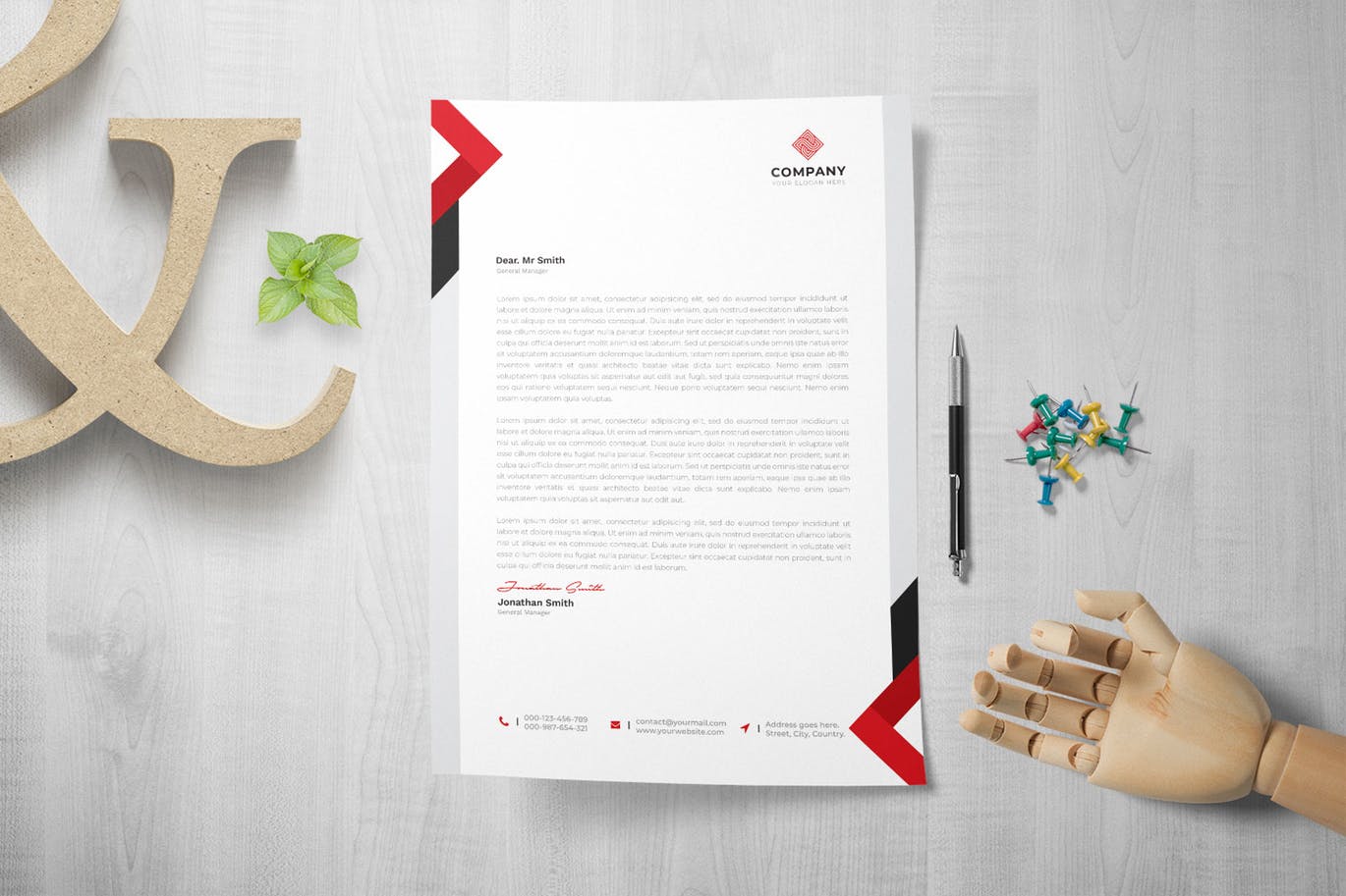 网络科技/技术开发企业信纸排版模板 Letterhead插图(1)