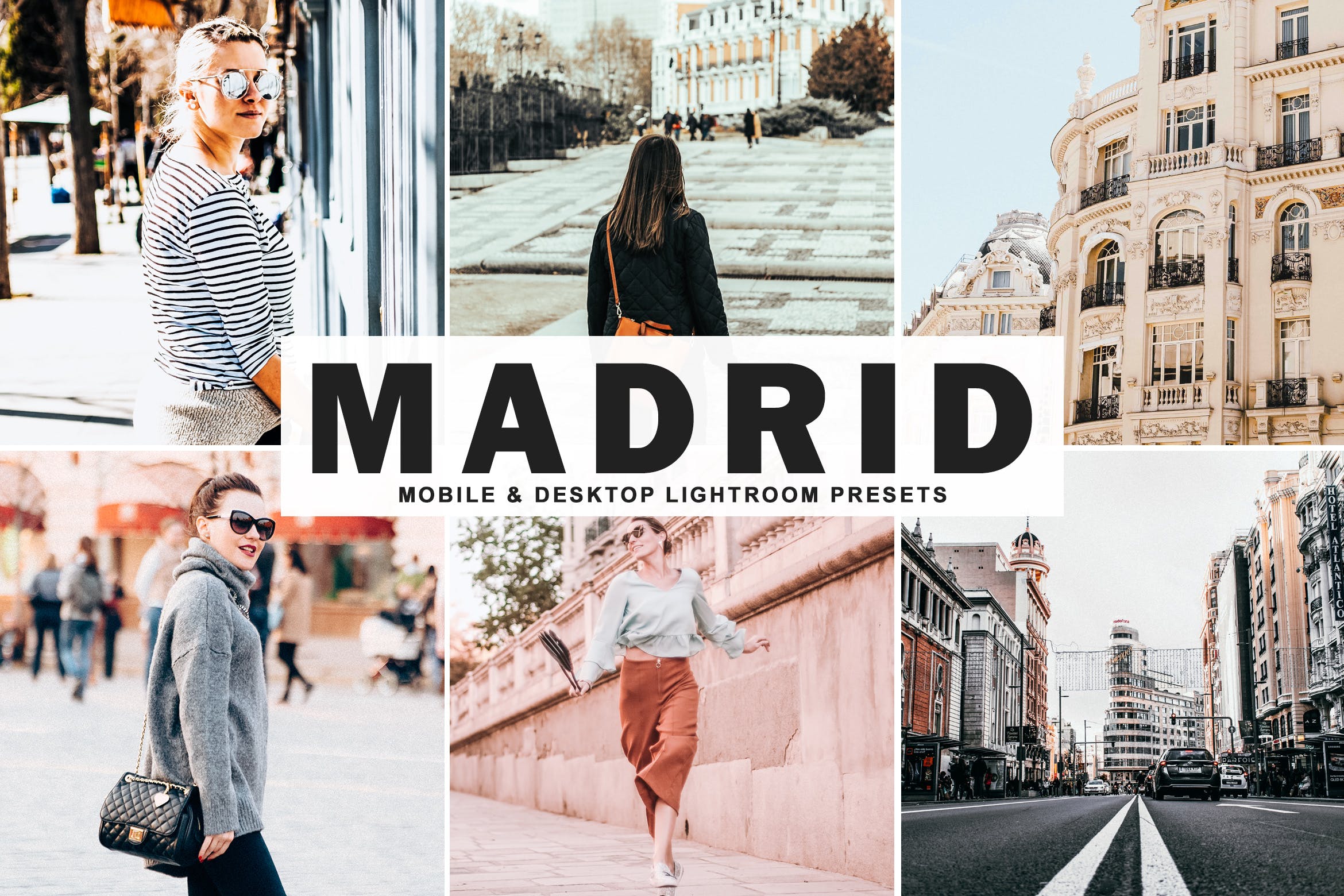 街拍时装摄影必备的调色滤镜第一素材精选LR预设 Madrid Mobile & Desktop Lightroom Presets插图